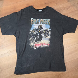 1997 Bike Week Daytona Beach T-Shirt Men’s 2XL Black Biker Motorcycle Rally Fade
